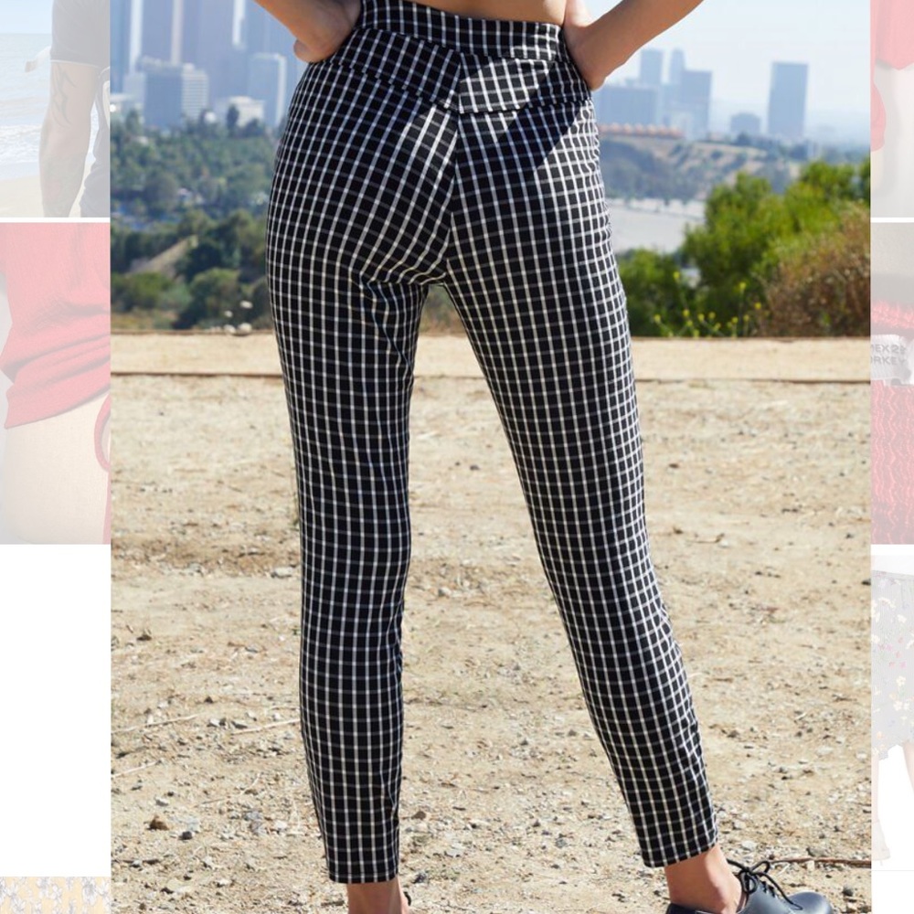 Black and white plaid pants/slacks